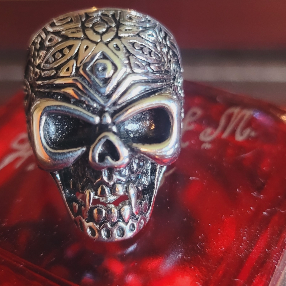 unisex stainless steel Silver Skull Ring